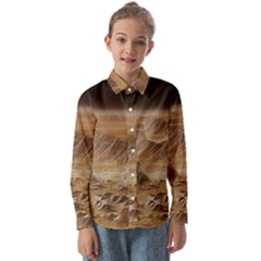 Mars Crater Planet Canyon Cliff Nasa Astronomy Kids  Long Sleeve Shirt by danenraven