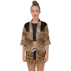 Mars Crater Planet Canyon Cliff Nasa Astronomy Open Front Chiffon Kimono by danenraven