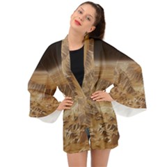 Mars Crater Planet Canyon Cliff Nasa Astronomy Long Sleeve Kimono by danenraven