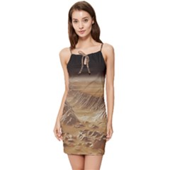 Mars Crater Planet Canyon Cliff Nasa Astronomy Summer Tie Front Dress