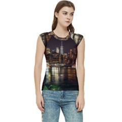 New York City Panorama Urban Hudson River Water Women s Raglan Cap Sleeve Tee by danenraven