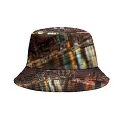 New York City Panorama Urban Hudson River Water Inside Out Bucket Hat by danenraven