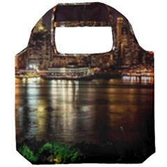 New York City Panorama Urban Hudson River Water Foldable Grocery Recycle Bag by danenraven