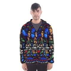 Window Stained Glass Chartres Cathedral Men s Hooded Windbreaker by danenraven