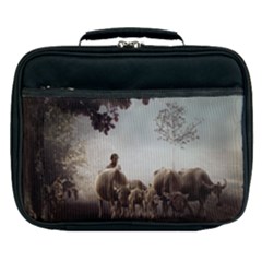 Man Cattle Animals Cows Bulls Calves Mammals Lunch Bag by danenraven