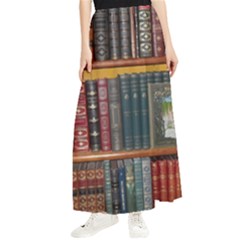 Books Library Bookshelf Bookshop Vintage Antique Maxi Chiffon Skirt by danenraven