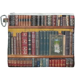 Books Library Bookshelf Bookshop Vintage Antique Canvas Cosmetic Bag (XXXL)