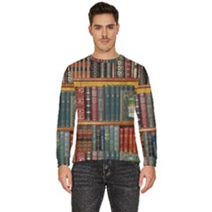 Books Library Bookshelf Bookshop Vintage Antique Men s Fleece Sweatshirt by danenraven