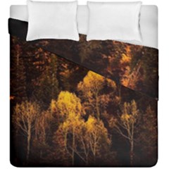 Autumn Fall Foliage Forest Trees Woods Nature Duvet Cover Double Side (king Size) by danenraven
