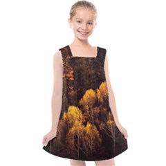 Autumn Fall Foliage Forest Trees Woods Nature Kids  Cross Back Dress by danenraven