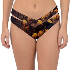 Autumn Fall Foliage Forest Trees Woods Nature Double Strap Halter Bikini Bottom by danenraven