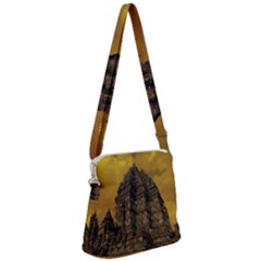 Temple Prambanan Java Indonesia Zipper Messenger Bag by danenraven