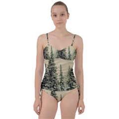 Winter Snow Frost Landscape Forest Trees Woods Sweetheart Tankini Set by danenraven