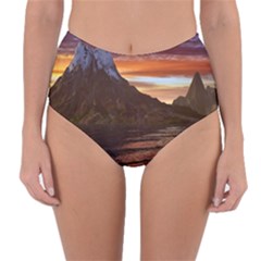 Sunset Island Tropical Sea Ocean Water Travel Reversible High-waist Bikini Bottoms by danenraven