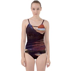 Sunset Island Tropical Sea Ocean Water Travel Cut Out Top Tankini Set by danenraven