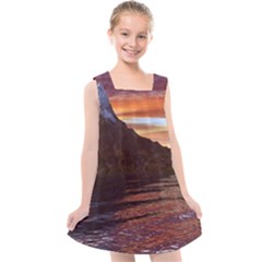 Sunset Island Tropical Sea Ocean Water Travel Kids  Cross Back Dress by danenraven