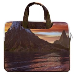 Sunset Island Tropical Sea Ocean Water Travel Macbook Pro 13  Double Pocket Laptop Bag by danenraven