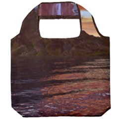 Sunset Island Tropical Sea Ocean Water Travel Foldable Grocery Recycle Bag by danenraven