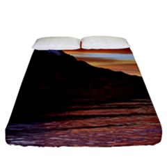 Sunset Island Tropical Sea Ocean Water Travel Fitted Sheet (king Size) by danenraven