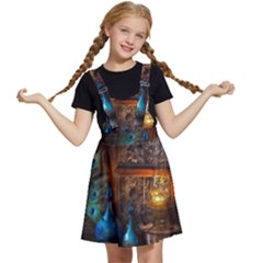 Blue Coffee Cups Cups Coffee Snack Blue Color Kids  Apron Dress
