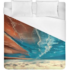 Sea Ocean Coastline Coast Sky Clouds Beach Sand Duvet Cover (king Size) by danenraven