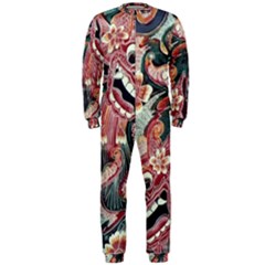 Indonesia Bali Batik Fabric Impression Patterns Onepiece Jumpsuit (men) by danenraven