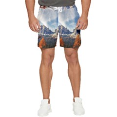 Dolomites Mountains Alps Alpine Trees Conifers Men s Runner Shorts by danenraven