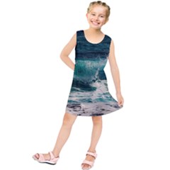 Sea Ocean Waves Seascape Beach Kids  Tunic Dress by danenraven