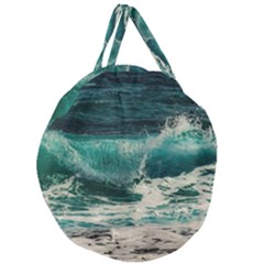 Sea Ocean Waves Seascape Beach Giant Round Zipper Tote by danenraven