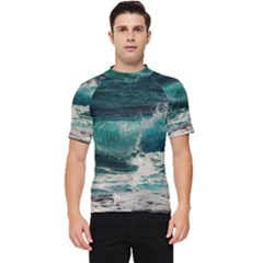 Sea Ocean Waves Seascape Beach Men s Short Sleeve Rash Guard by danenraven