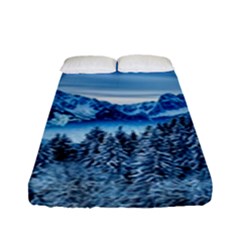 Winter Forest Mountain Snow Nature Alpine Trees Fitted Sheet (full/ Double Size)