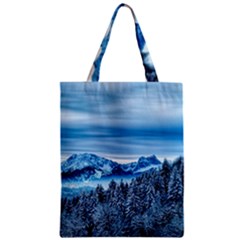 Winter Forest Mountain Snow Nature Alpine Trees Zipper Classic Tote Bag by danenraven