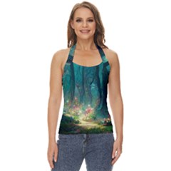 Magical Forest Forest Painting Fantasy Basic Halter Top by danenraven