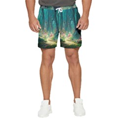 Magical Forest Forest Painting Fantasy Men s Runner Shorts by danenraven