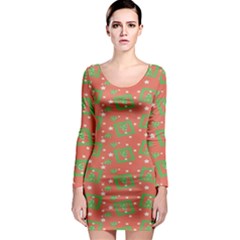 x mas texture pack Long Sleeve Bodycon Dress