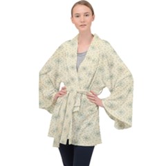 X Mas Texture Pack 3 Long Sleeve Velvet Kimono  by artworkshop