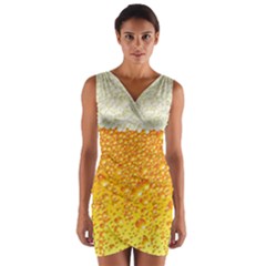 Bubble Beer Wrap Front Bodycon Dress