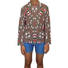 Christmas-kaleidoscope Kids  Long Sleeve Swimwear by artworkshop