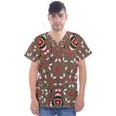 Christmas-kaleidoscope Men s V-Neck Scrub Top