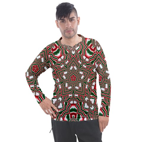 Christmas-kaleidoscope Men s Pique Long Sleeve Tee by artworkshop