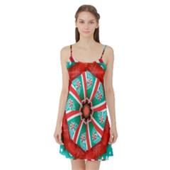 Christmas Kaleidoscope Satin Night Slip by artworkshop