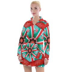 Christmas Kaleidoscope Women s Long Sleeve Casual Dress by artworkshop