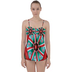 Christmas Kaleidoscope Babydoll Tankini Set by artworkshop