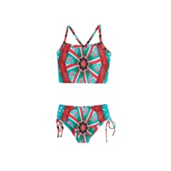 Christmas Kaleidoscope Girls  Tankini Swimsuit by artworkshop