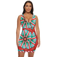 Christmas Kaleidoscope Draped Bodycon Dress by artworkshop