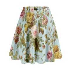 Flowers Vintage Floral High Waist Skirt