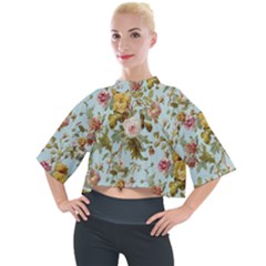 Flowers Vintage Floral Mock Neck Tee