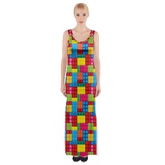 Lego Background Thigh Split Maxi Dress