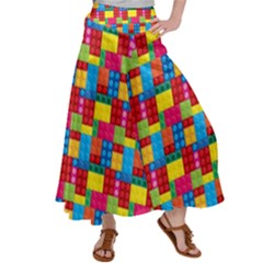 Lego Background Satin Palazzo Pants