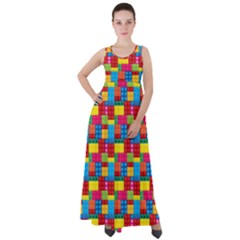 Lego Background Empire Waist Velour Maxi Dress